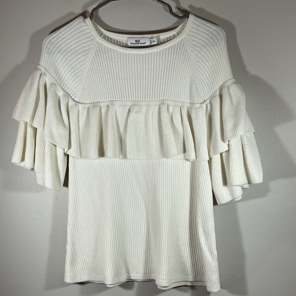 Vineyard Vines | Ribbed Ruffle Sweater Size XXS